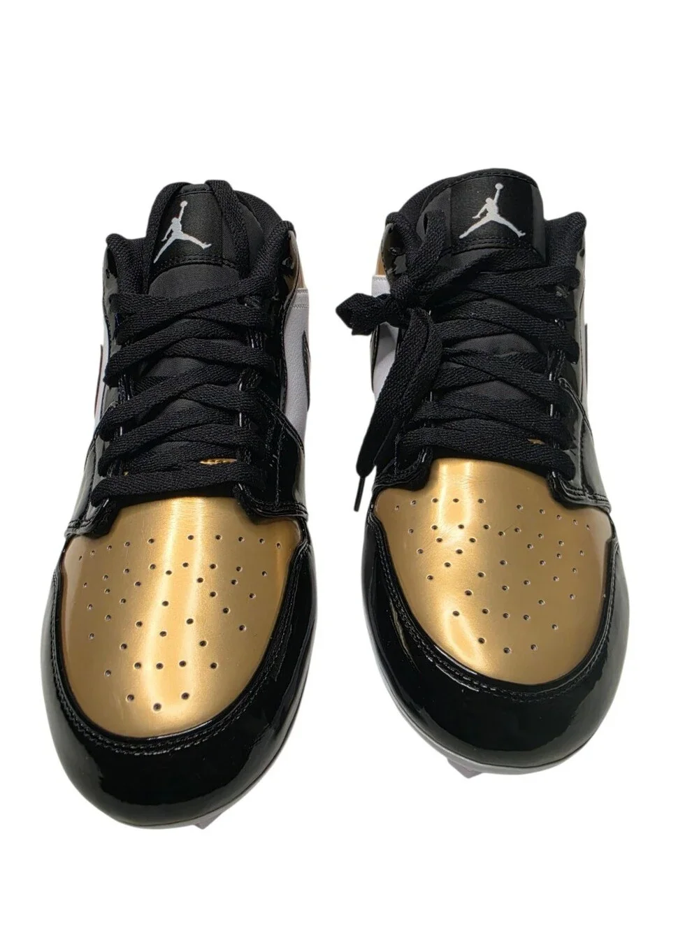 New Nike Air Jordan 1 Low TD Mens sz 10.5 Gold Black Football Cleats FJ6245 701